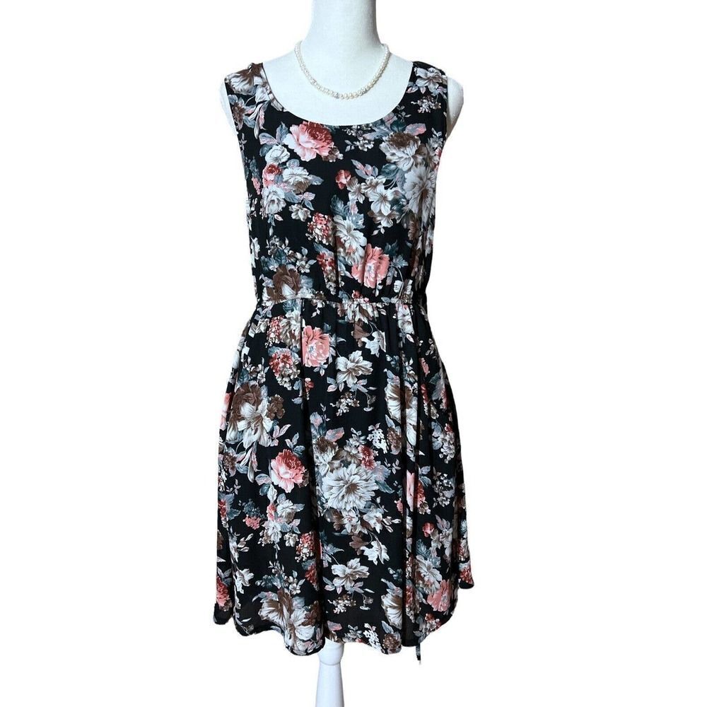 L.A. Soul Womens Floral Sleeveless Casual Dress Size Small